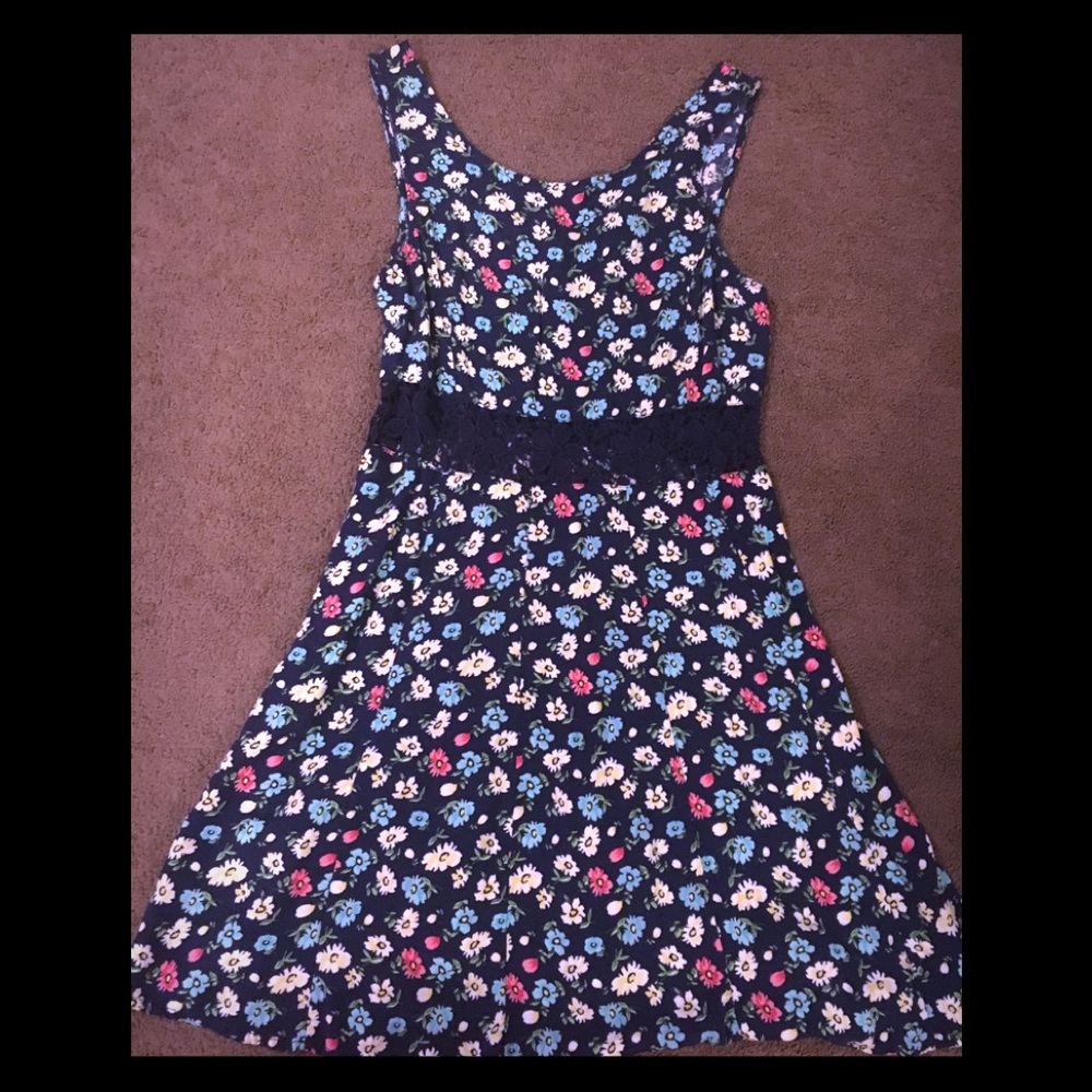 Spring dress.   mesh/lace see through middle.